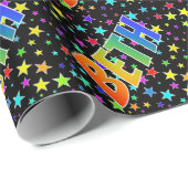 Regenboogvoornaam "BETH" + sterren Cadeaupapier (Rol Hoek)