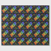 Regenboogvoornaam "BRAD" + sterren Cadeaupapier (Vlak)