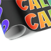 Regenboogvoornaam "CALEB"; Fun en kleurrijk Cadeaupapier (Rol Hoek)