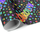 Regenboogvoornaam "CAROLYN" + sterren Cadeaupapier (Rol Hoek)