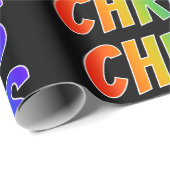 Regenboogvoornaam "CHRIS"; vun en kleurrijk Cadeaupapier (Rol Hoek)