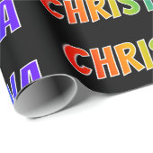 Regenboogvoornaam "CHRISTINA"; vun en kleurrijk Cadeaupapier (Rol Hoek)