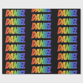 Regenboogvoornaam "DANIEL"; Fun en kleurrijk Cadeaupapier