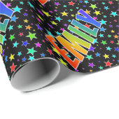 Regenboogvoornaam "EMILY" + sterren Cadeaupapier (Rol Hoek)