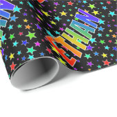 Regenboogvoornaam "ETHAN" + sterren Cadeaupapier (Rol Hoek)