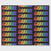 Regenboogvoornaam "GABRIEL"; Fun en kleurrijk Cadeaupapier (Vlak)
