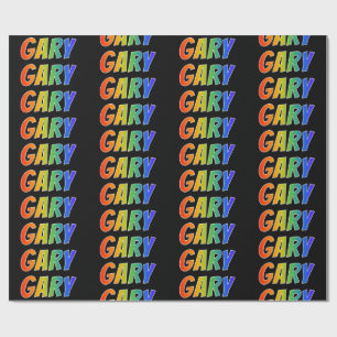 Regenboogvoornaam "GARY"; Fun en kleurrijk Cadeaupapier