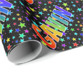 Regenboogvoornaam "GAVIN" + sterren Cadeaupapier (Rol Hoek)