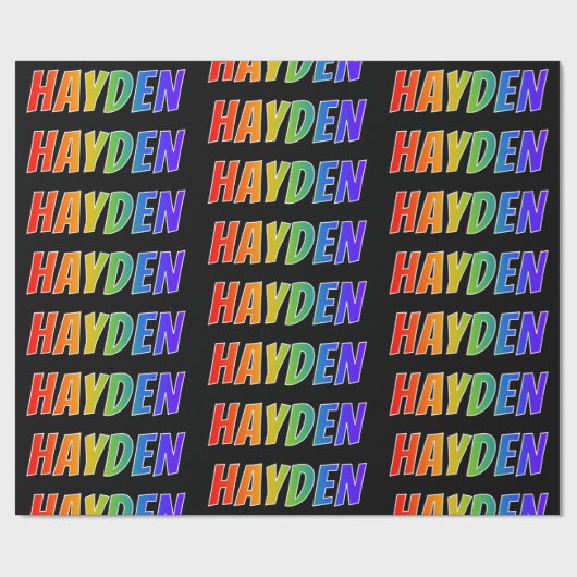 Regenboogvoornaam "HAYDEN"; Fun en kleurrijk Cadeaupapier (Vlak)