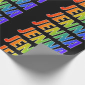 Regenboogvoornaam "JENNA"; Fun en kleurrijk Cadeaupapier (Hoek)