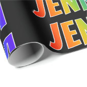 Regenboogvoornaam "JENNA"; Fun en kleurrijk Cadeaupapier (Rol Hoek)