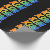 Regenboogvoornaam "KIM"; vun en kleurrijk Cadeaupapier (Hoek)