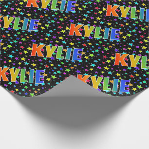 Regenboogvoornaam "KYLIE" + sterren Cadeaupapier