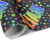Regenboogvoornaam "LIAM" + sterren Cadeaupapier (Rol Hoek)