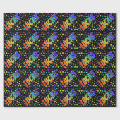 Regenboogvoornaam "LUCAS" + sterren Cadeaupapier (Vlak)