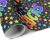 Regenboogvoornaam "LUCAS" + sterren Cadeaupapier (Rol Hoek)
