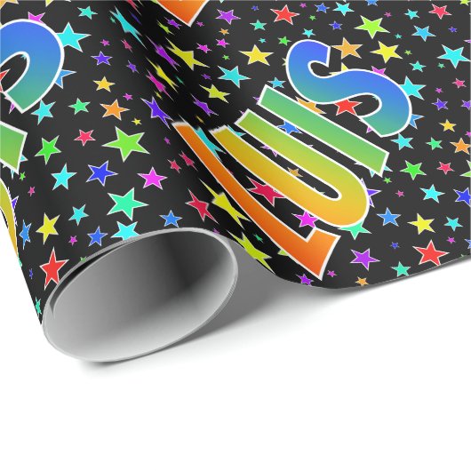 Regenboogvoornaam "LUIS" + sterren Cadeaupapier (Rol Hoek)