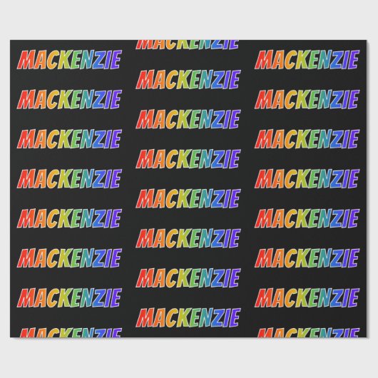 Regenboogvoornaam "MACKENZIE"; vun en kleurrijk Cadeaupapier (Vlak)
