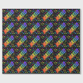 Regenboogvoornaam "MATEO" + sterren Cadeaupapier (Vlak)