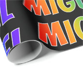 Regenboogvoornaam "MIGUEL"; Fun en kleurrijk Cadeaupapier (Rol Hoek)