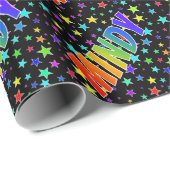 Regenboogvoornaam "MINDY" + sterren Cadeaupapier (Rol Hoek)