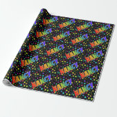Regenboogvoornaam "NANCY" + sterren Cadeaupapier (Uitgerold)