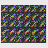 Regenboogvoornaam "PATRICK" + sterren Cadeaupapier (Vlak)