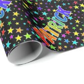 Regenboogvoornaam "PATRICK" + sterren Cadeaupapier (Rol Hoek)