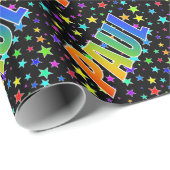 Regenboogvoornaam "PAUL" + sterren Cadeaupapier (Rol Hoek)