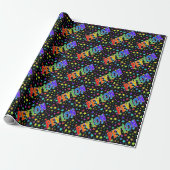 Regenboogvoornaam "PEYTON" + sterren Cadeaupapier (Uitgerold)