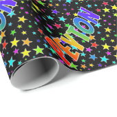 Regenboogvoornaam "PEYTON" + sterren Cadeaupapier (Rol Hoek)