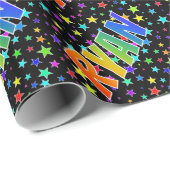 Regenboogvoornaam "RYAN" + sterren Cadeaupapier (Rol Hoek)
