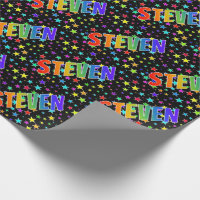 Regenboogvoornaam "STEVEN" + sterren