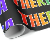 Regenboogvoornaam "THERESA"; vun en kleurrijk Cadeaupapier (Rol Hoek)