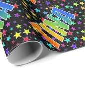 Regenboogvoornaam "TINA" + sterren Cadeaupapier (Rol Hoek)