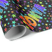 Regenboogvoornaam "TONYA" + sterren Cadeaupapier (Rol Hoek)