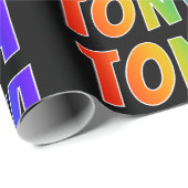 Regenboogvoornaam "TONYA"; vun en kleurrijk Cadeaupapier (Rol Hoek)