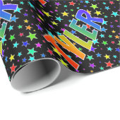 Regenboogvoornaam "TYLER" + sterren Cadeaupapier (Rol Hoek)