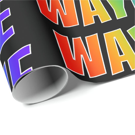 Regenboogvoornaam "WAYNE"; Fun en kleurrijk Cadeaupapier (Rol Hoek)