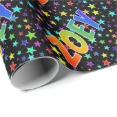 Regenboogvoornaam "ZOEY" + sterren Cadeaupapier (Rol Hoek)