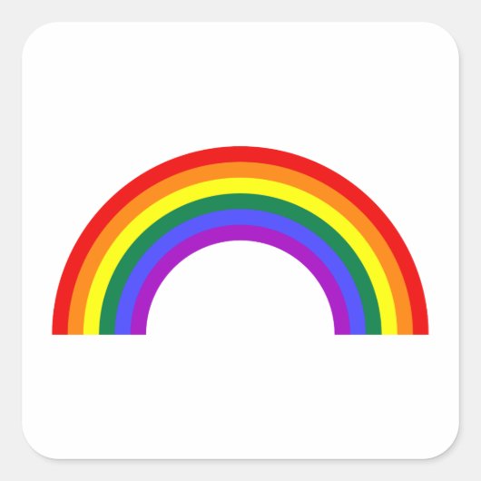 Regenboogvorm Vierkante Sticker (Voorkant)