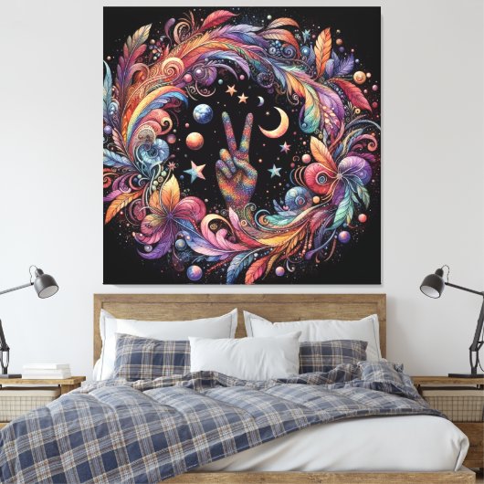 Regenboogvrede Canvas Afdruk (Insitu (Slaapkamer))
