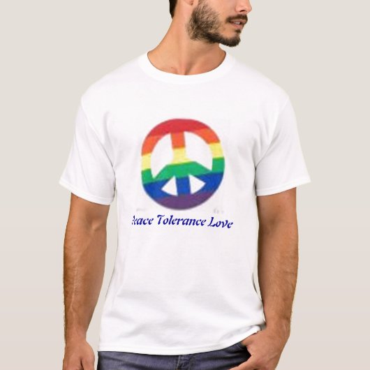 regenboogvrede, vredesliefhebber t-shirt (Voorkant)