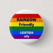 Regenboogvriendelijk LGBTQIA Ally Pin Ronde Button 3,2 Cm (Voorkant)