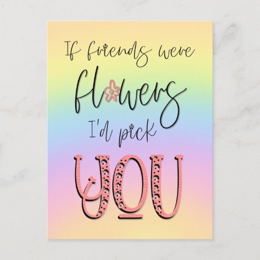 Regenboogvrienden waren bloemen, ik zou je citeren briefkaart (Voorkant)