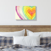 Regenboogvriendschap Hart het schilderen Druk (kle Canvas Afdruk (Insitu (Slaapkamer))