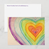 Regenboogvriendschap Harten Briefkaarten of kaarte (Voorkant / Achterkant)
