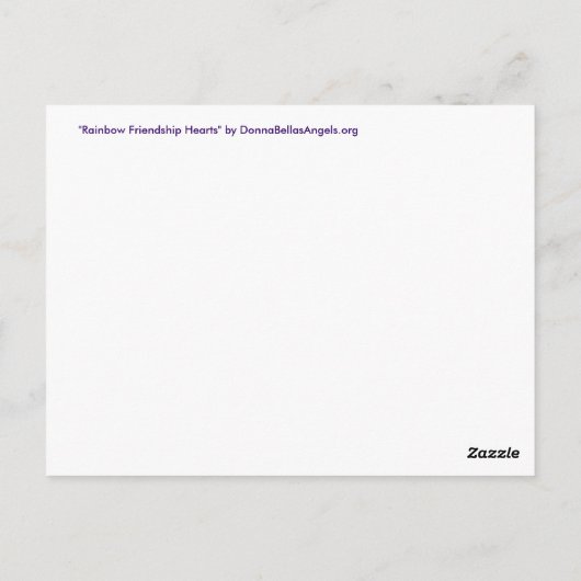 Regenboogvriendschap Harten Briefkaarten of kaarte (Achterkant)