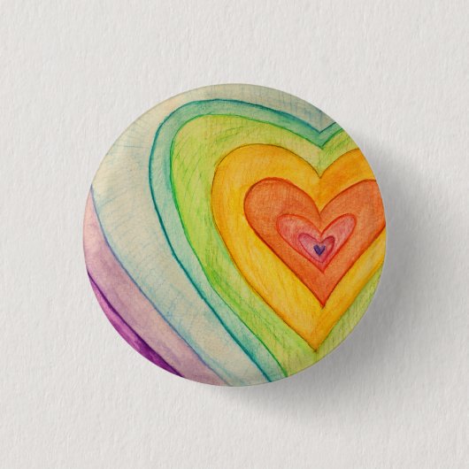 Regenboogvriendschap Harten Kunst Buttonnen of Lap Ronde Button 3,2 Cm (Voorkant)