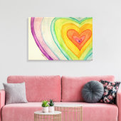 Regenboogvriendschap harten kunstschilderende Prin Canvas Afdruk (Insitu (Woonkamer))